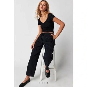 Free People Black tahiti Cargo Pants NWT!